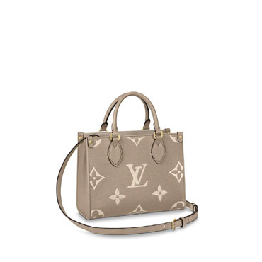 LV Onthego PM Bicolor Monogram Empreinte Leather in Black M45779