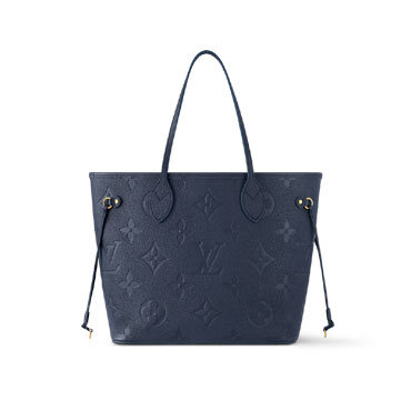 Louis Vuitton Neverfull MM Tote Bag in Monogram Empreinte Blue M47143