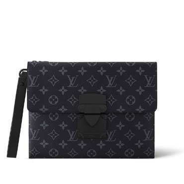 Louis Vuitton Pochette S Lock Monogram Eclipse M82598