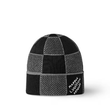 Louis Vuitton Damier Heritage Beanie in black M92737