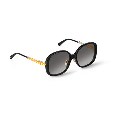 Louis Vuitton Bloom Round Square Sunglasses in Black Z2456U