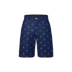 Louis Vuitton Embroidered Signature Denim Shorts 1AFIAF