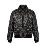 Louis Vuitton Embroidered Leather Bomber Jacket 1AFXHF