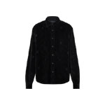 Louis Vuitton Long-Sleeved LV Blason Embellished Corduroy Shirt 1AFXV3