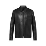 Louis Vuitton Blason Embroidered Leather Overshirt 1AFYFP