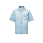 Louis Vuitton Short-Sleeved Denim Shirt 1AGJOP