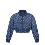Louis Vuitton Cropped Monogram Denim Bomber Jacket 1AI176