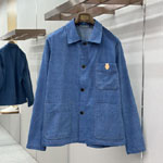 Louis Vuitton Silk-Blend Denim Workwear Jacket 1AJSIV