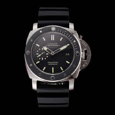 Swiss Panerai Luminor Submersible Black Dial Stainless Steel Black Bezel Black Rubber PAM6527