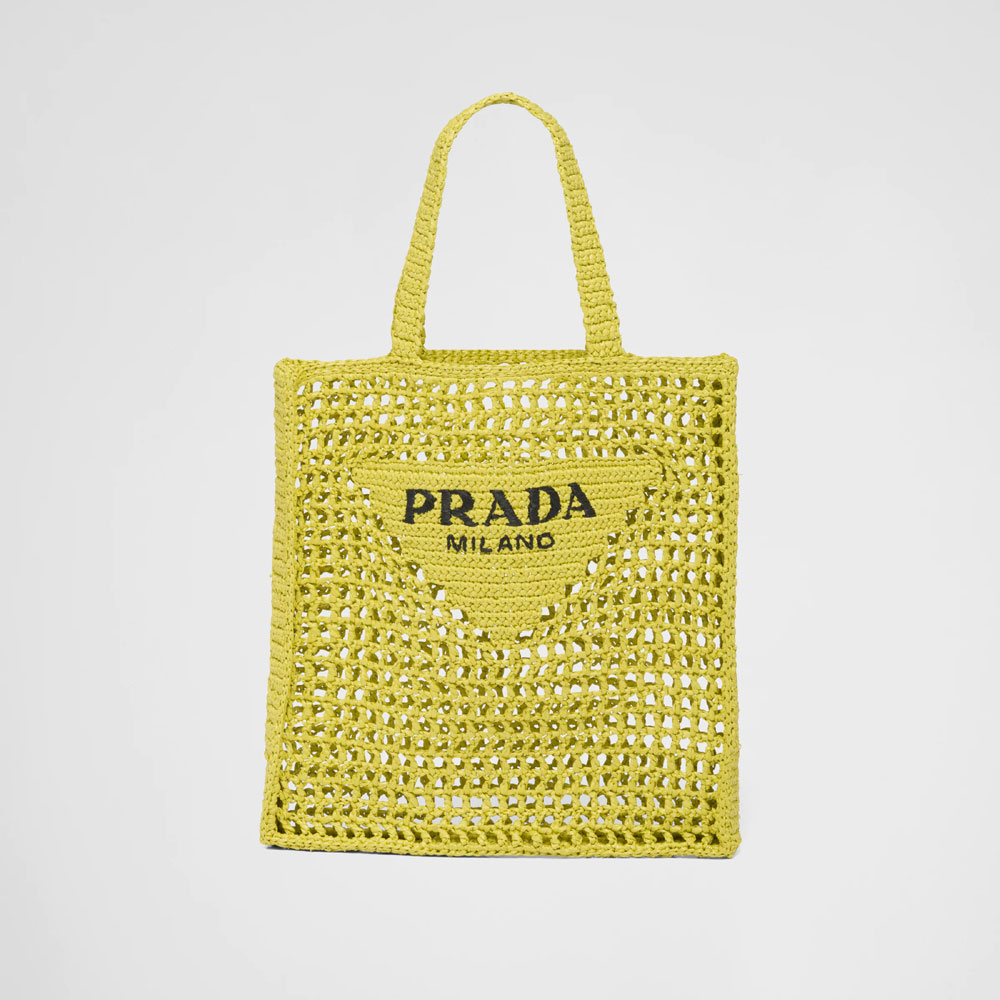 Prada Citron Green Raffia tote bag 1BG393 2A2T F0322: Image 1