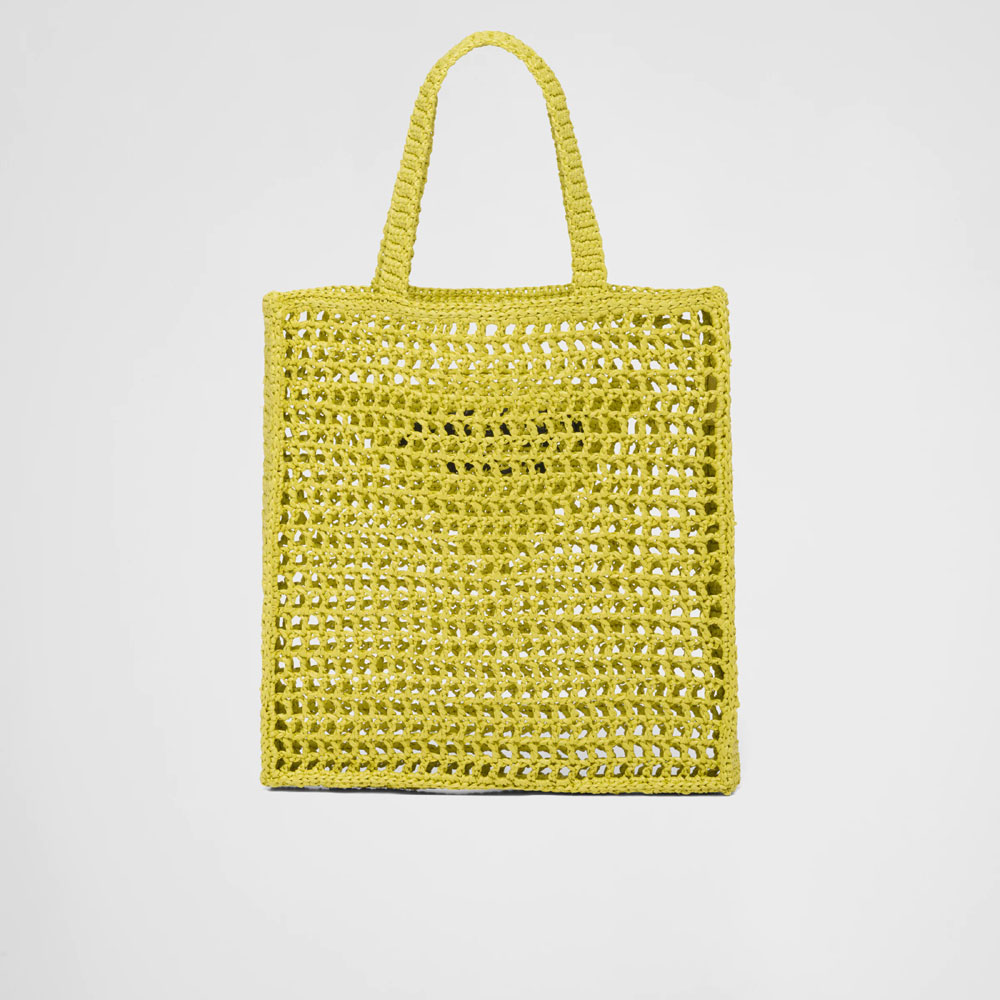 Prada Citron Green Raffia tote bag 1BG393 2A2T F0322: Image 3