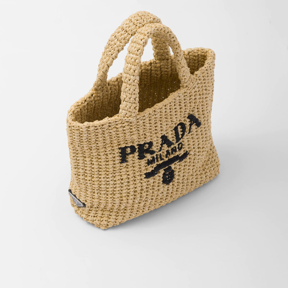 Prada Natural Small raffia tote bag 1BG422 2A2T F0018: Image 2