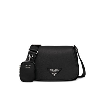 Prada Black Leather shoulder bag 1BD293 2DKV F0002