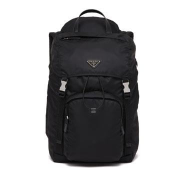 Prada Black Re-nylon Saffiano Backpack With Hood 2VZ135 2DMG F0002