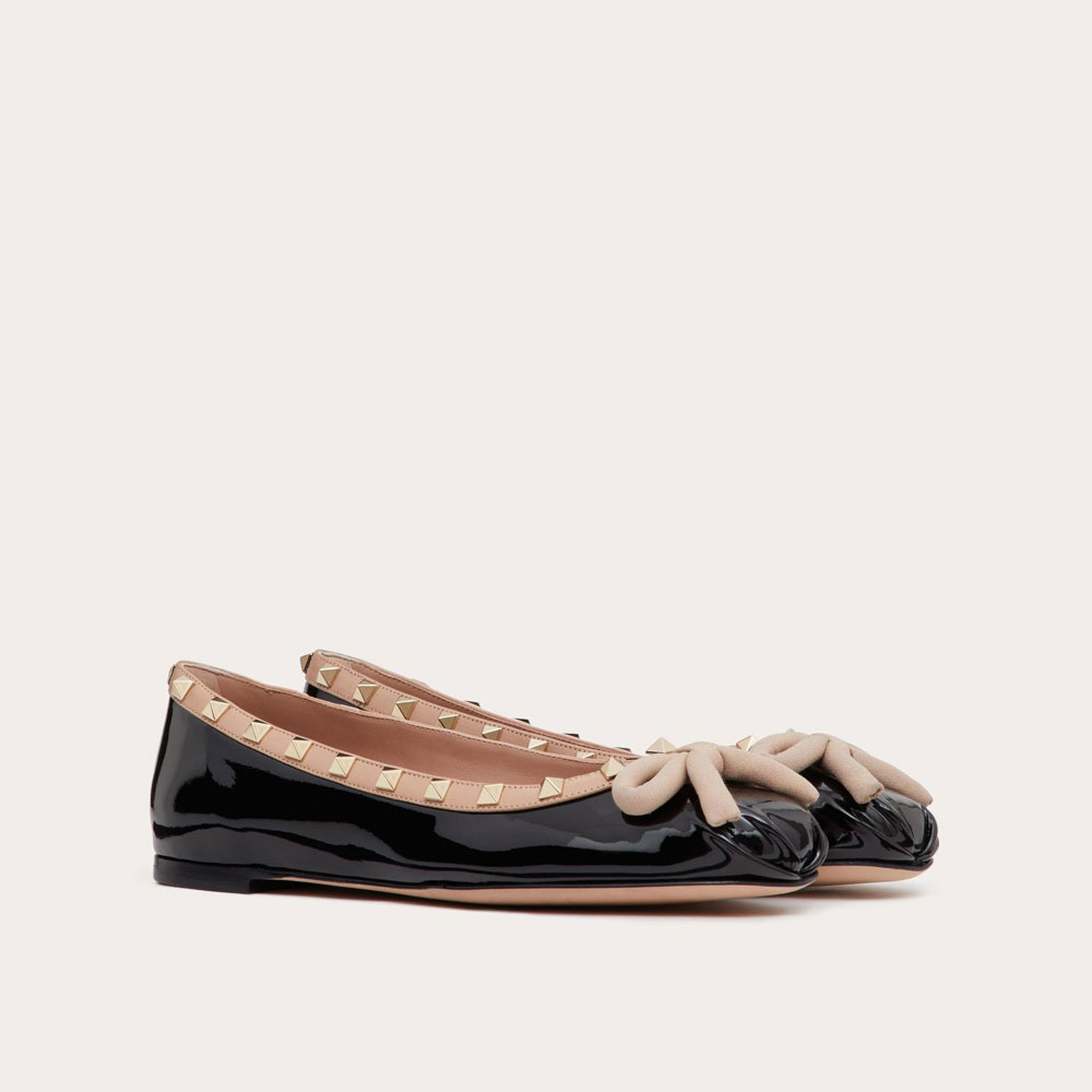 Valentino Rockstud Patent Leather Ballerina 3W2S0HQ5VNW N71: Image 1