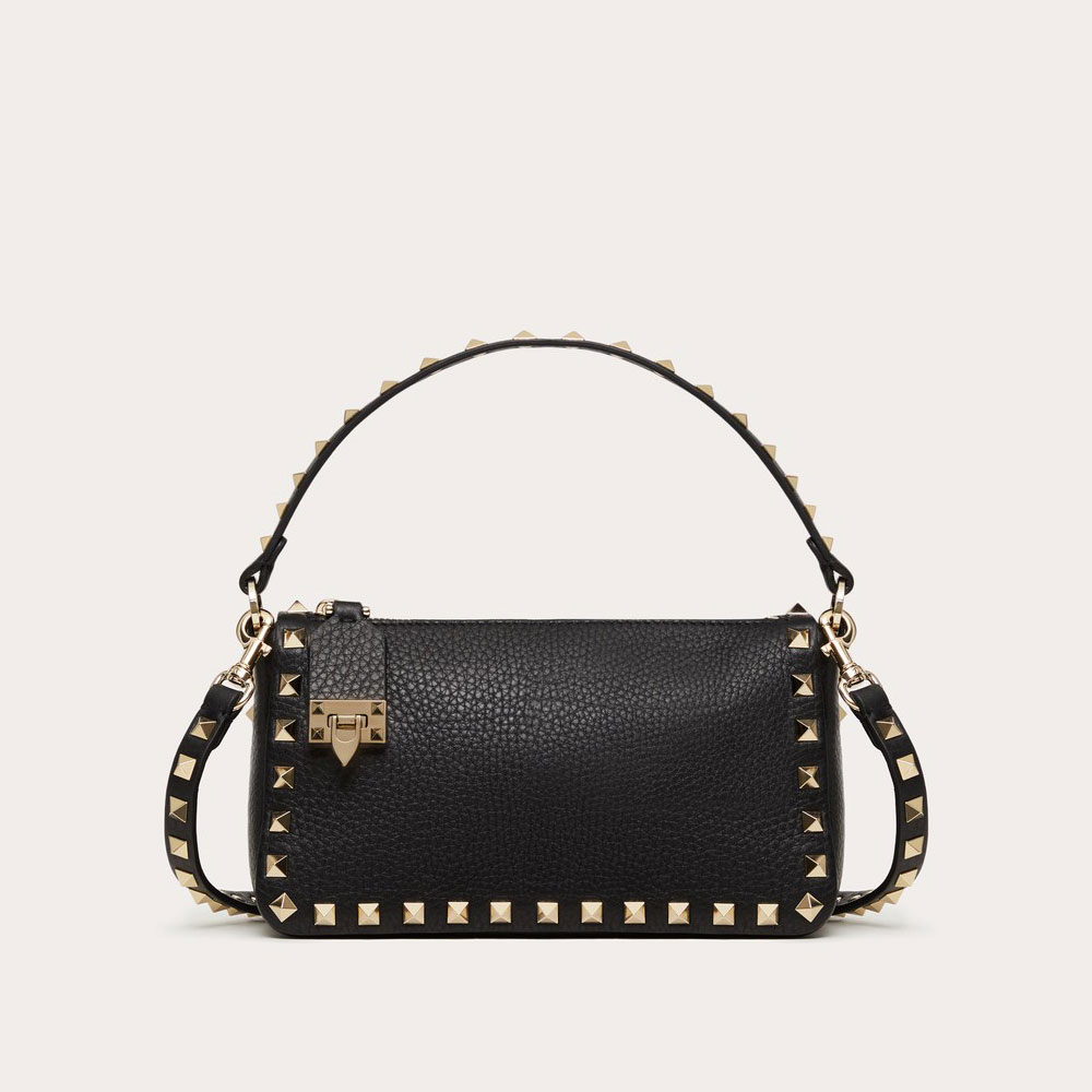 Valentino Small Rockstud Grainy Calfskin Crossbody Bag 5W2B0J47VSF0NO: Image 1