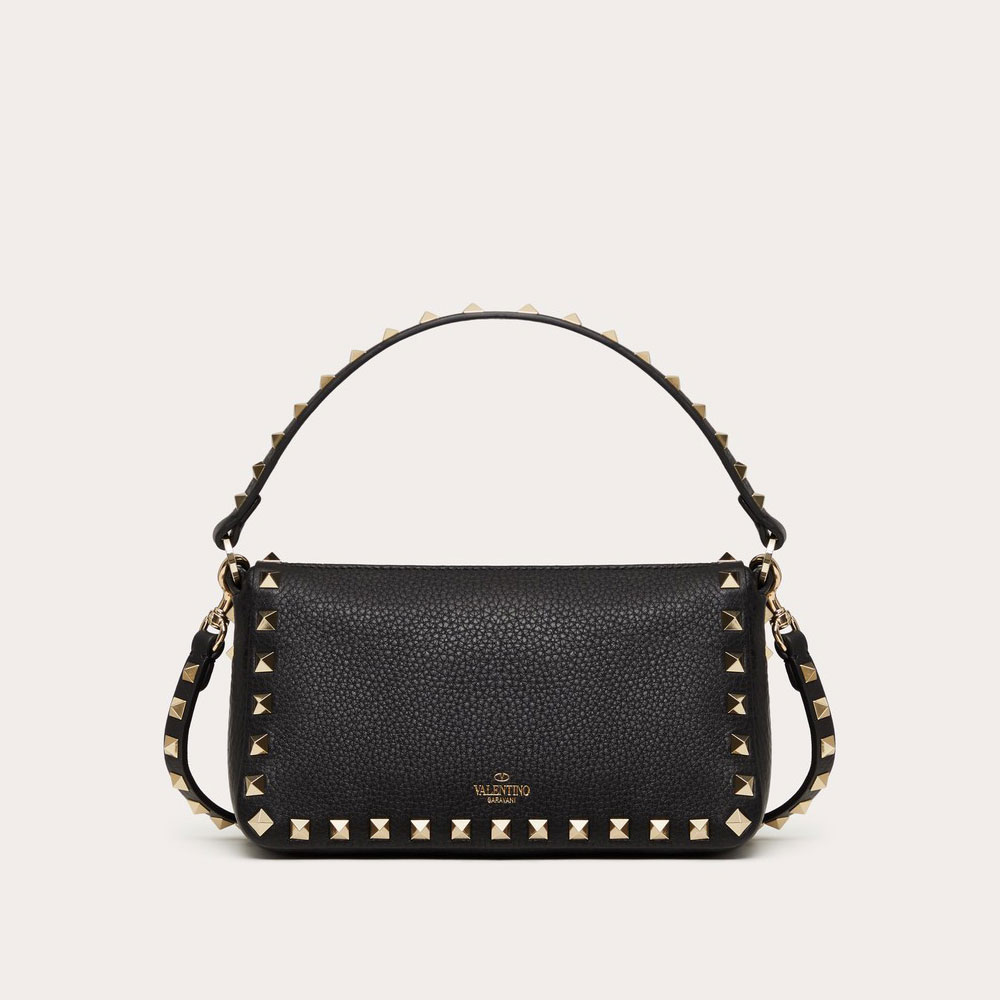 Valentino Small Rockstud Grainy Calfskin Crossbody Bag 5W2B0J47VSF0NO: Image 3