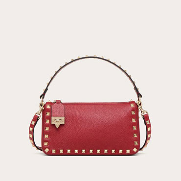 Valentino Small Rockstud Grainy Calfskin Crossbody Bag 5W2B0J47VSF0RO