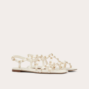 Valentino Calfskin Rockstud Sandal 5W2S0HR8VOD I16