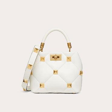 Valentino Small Roman Stud Handle Bag In Nappa VW0B0I97BSF098