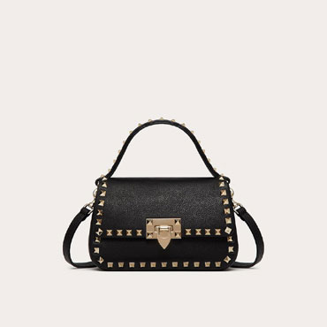 Valentino Small Rockstud Grainy Calfskin Handbag VW2B0I52VSF0NO