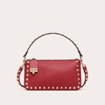 Valentino Small Rockstud Grainy Calfskin Crossbody Bag 5W2B0J47VSF0RO