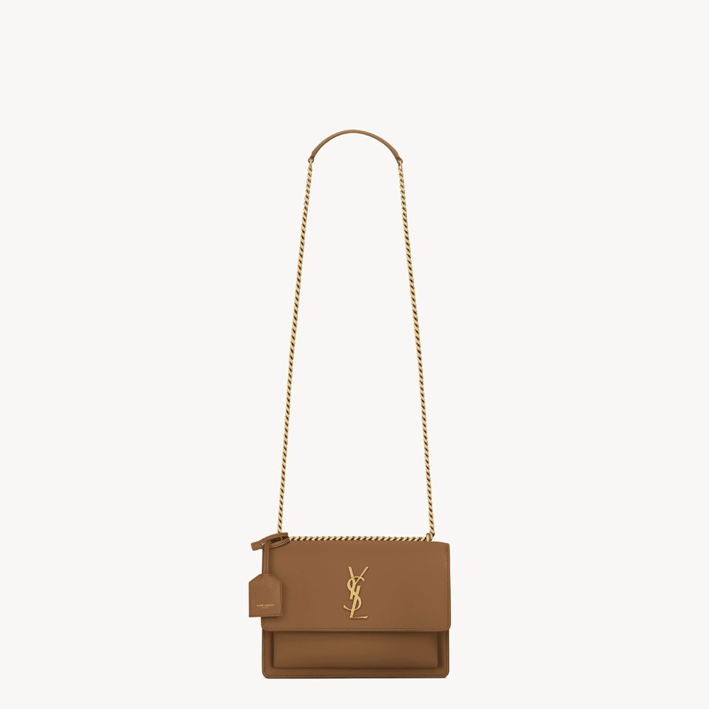 YSL Sunset Medium In Smooth Leather In Brown 442906 D420W 2536: Image 1