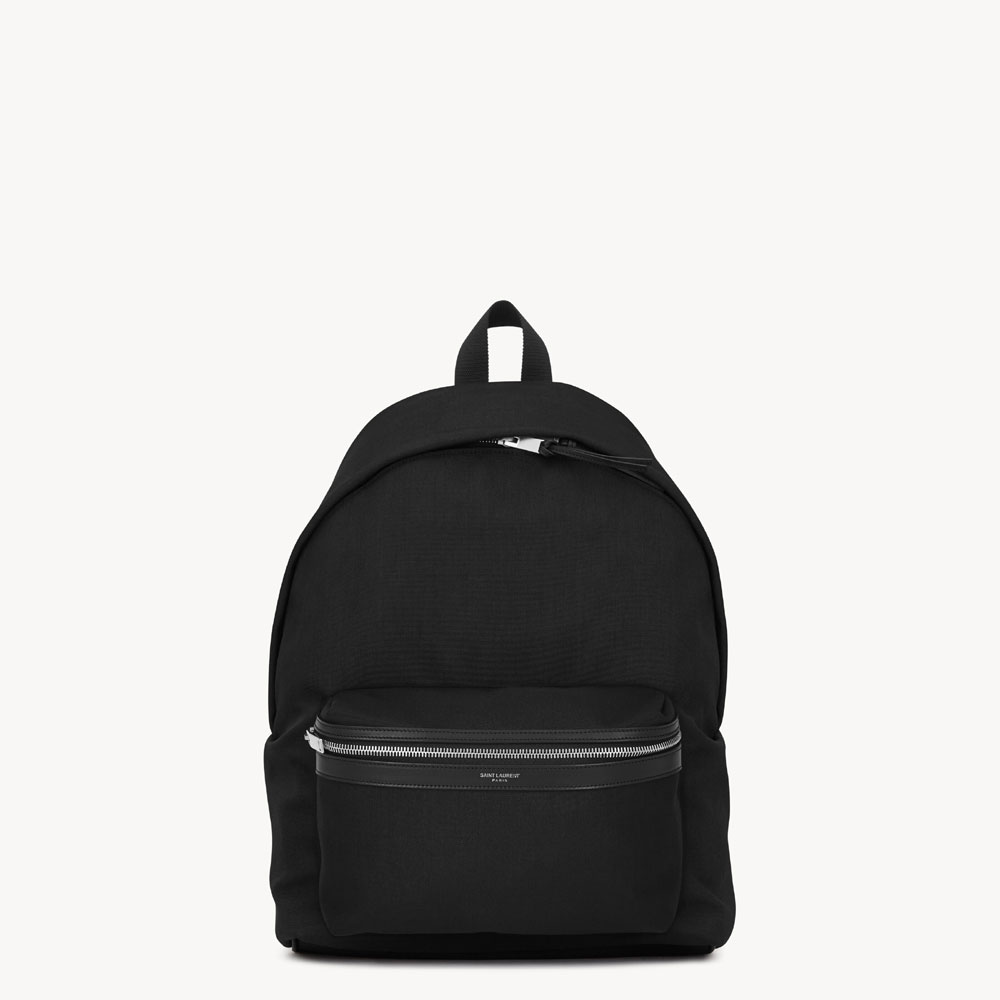 YSL City Backpack In Canvas Nylon And Leather In Black 534967 FAEYY 1000: Image 1