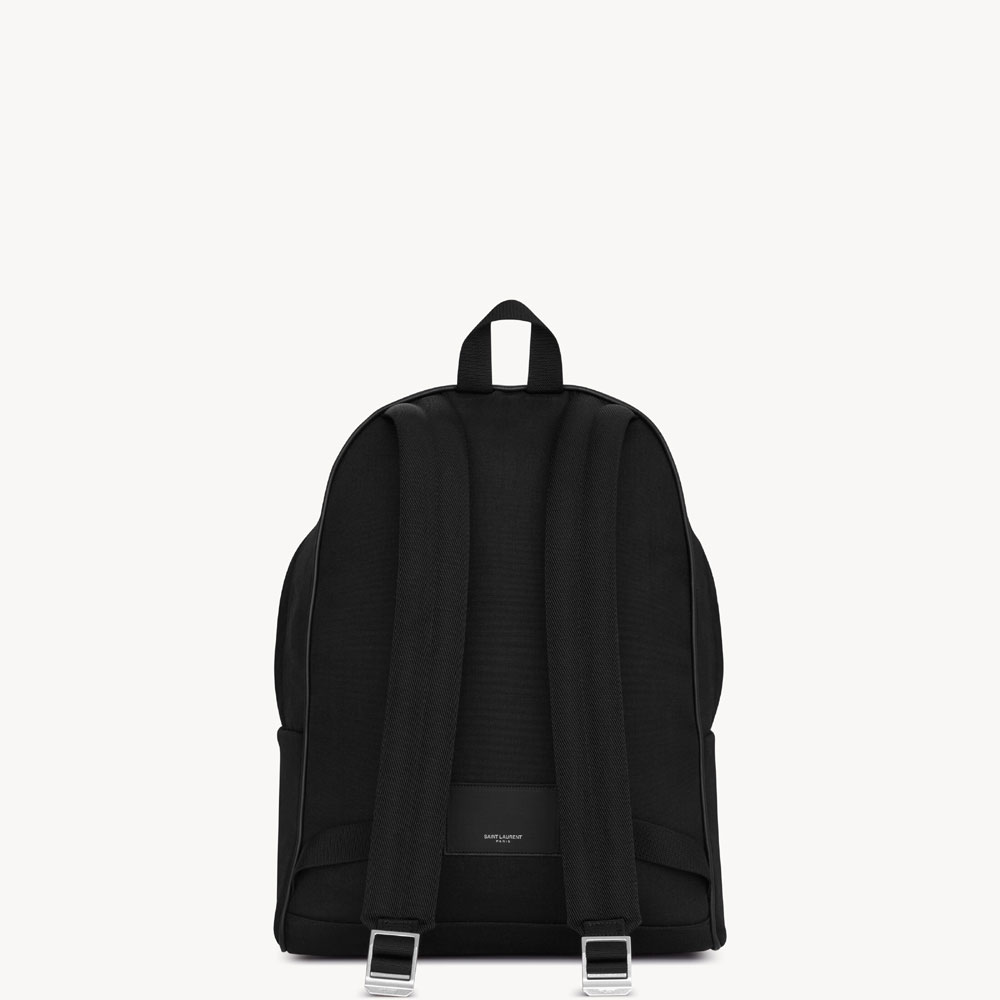 YSL City Backpack In Canvas Nylon And Leather In Black 534967 FAEYY 1000: Image 2