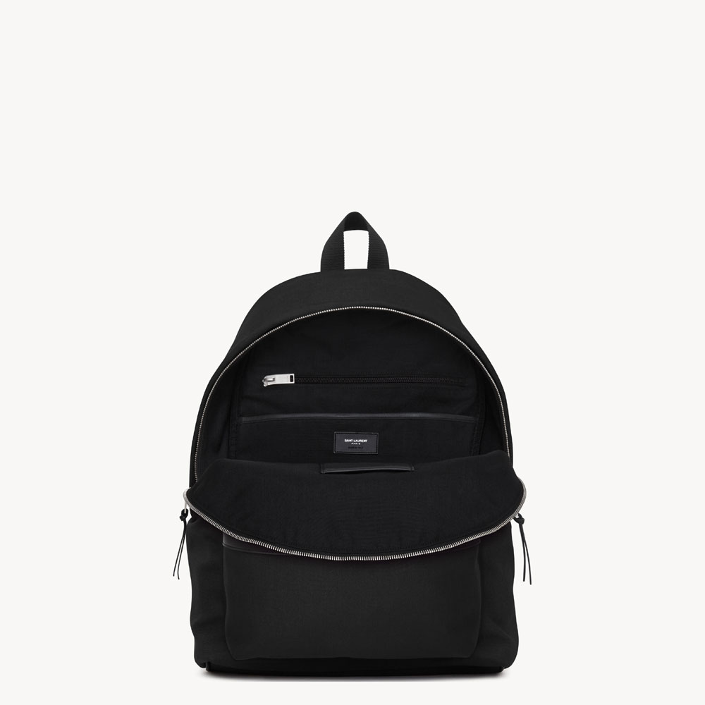 YSL City Backpack In Canvas Nylon And Leather In Black 534967 FAEYY 1000: Image 4