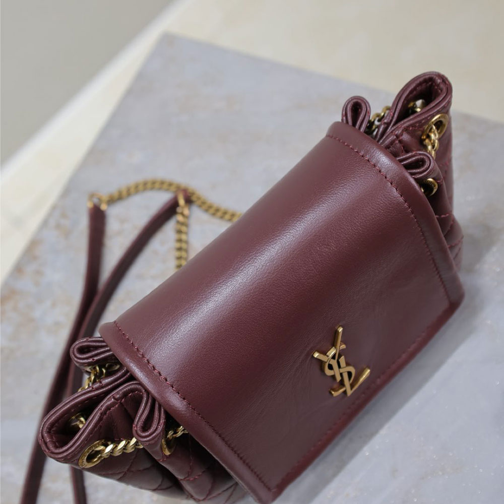 YSL Mini Nolita In Lambskin in Burgundy 672738 AAEAX 6197: Image 2