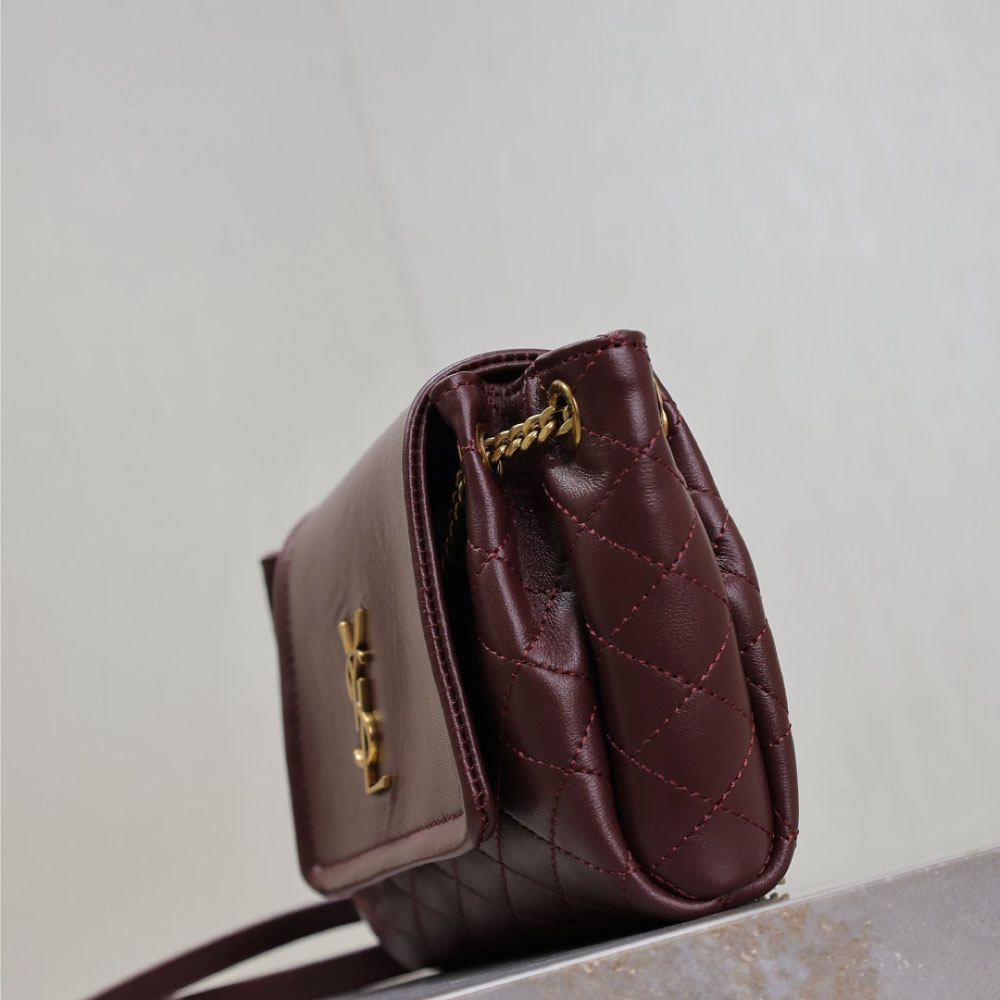 YSL Mini Nolita In Lambskin in Burgundy 672738 AAEAX 6197: Image 3
