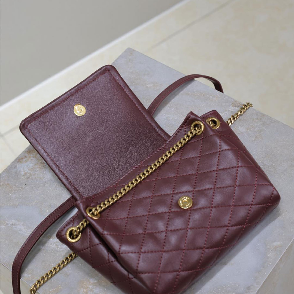 YSL Mini Nolita In Lambskin in Burgundy 672738 AAEAX 6197: Image 4
