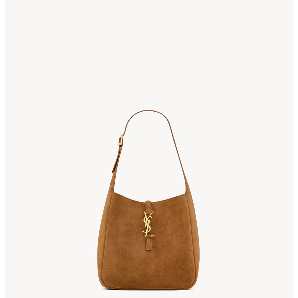 YSL Le 5 A 7 Supple Small In Suede in Brown 713938 1U80W 2916: Image 1