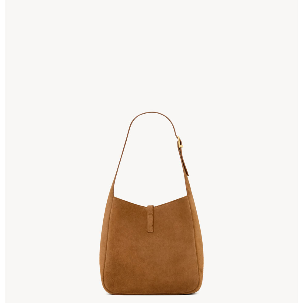 YSL Le 5 A 7 Supple Small In Suede in Brown 713938 1U80W 2916: Image 4