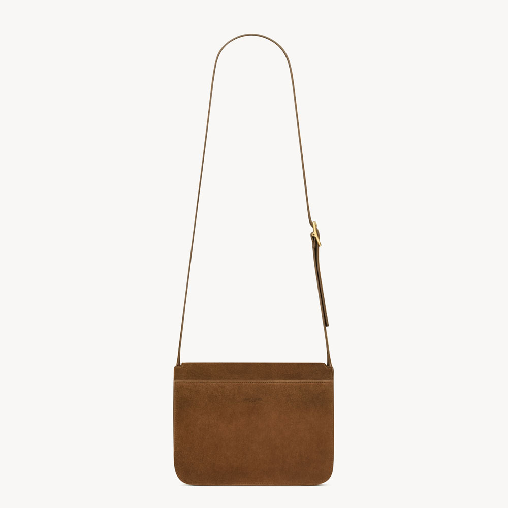 YSL Niki Satchel In Suede In Brown 718556 1U80W 2916: Image 2