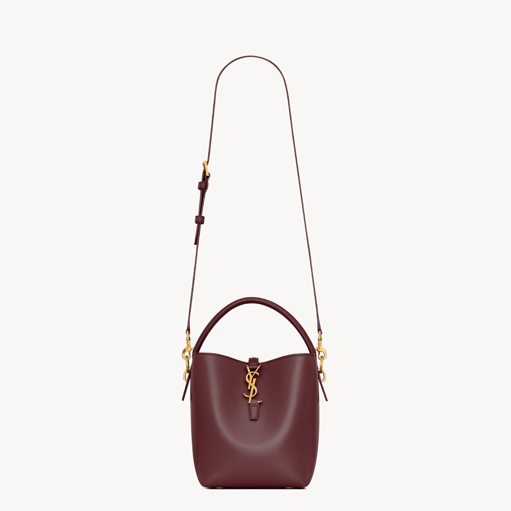 YSL Le 37 Small In Shiny Leather In Bordeaux 749036 2R20W 6195: Image 2