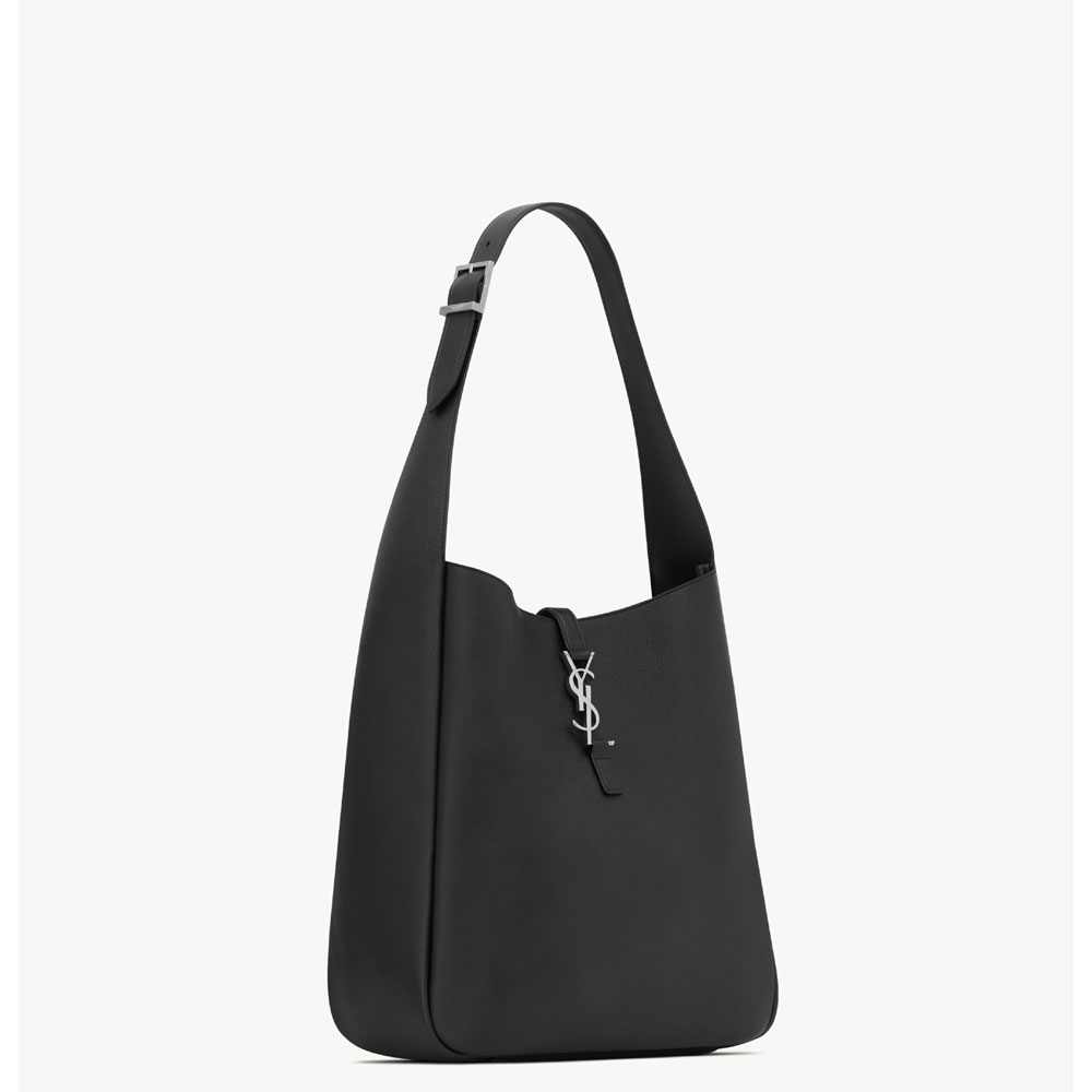 YSL Le 5 A 7 Supple Large In Grained Leather in Black 753837 AACQG 1000: Image 2