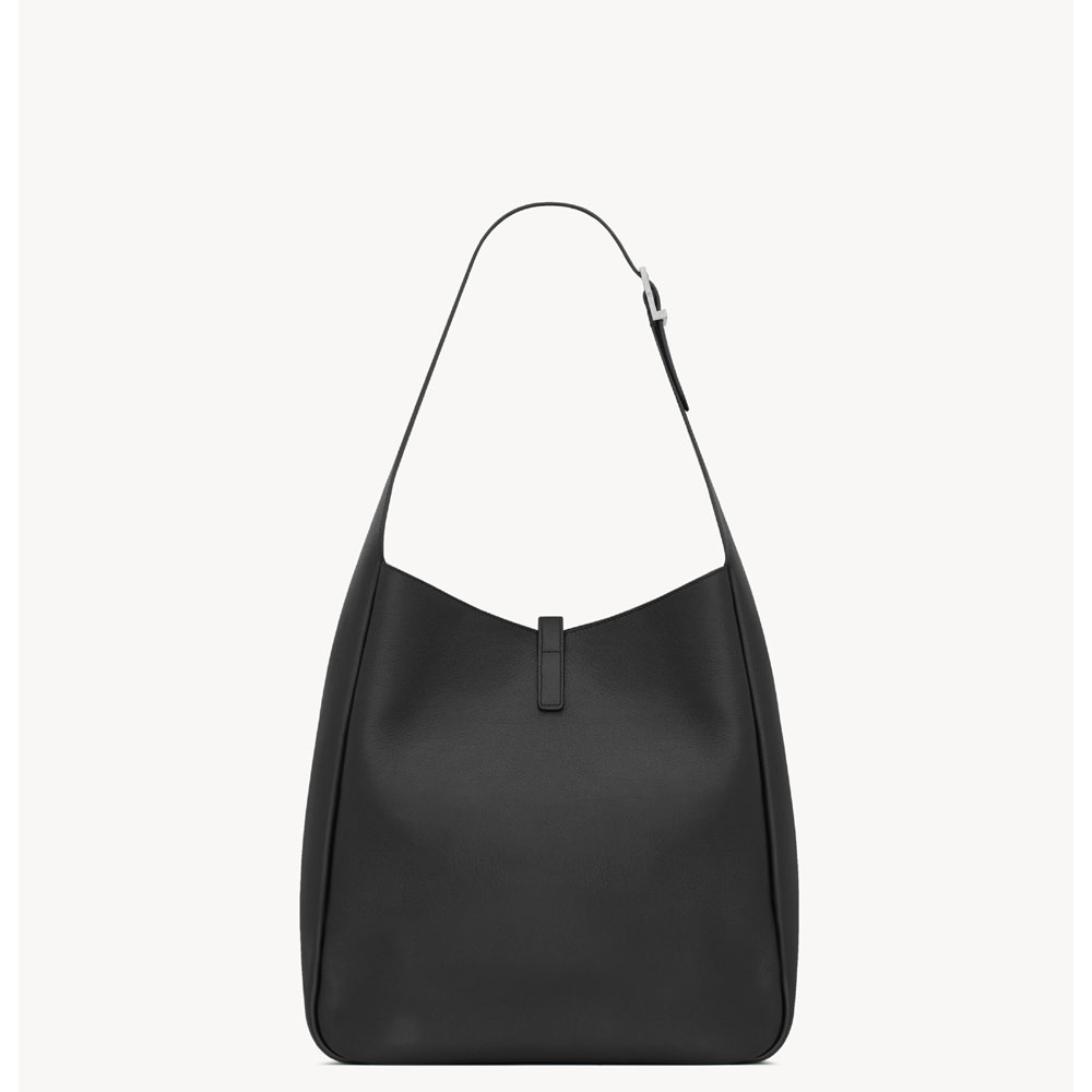YSL Le 5 A 7 Supple Large In Grained Leather in Black 753837 AACQG 1000: Image 4