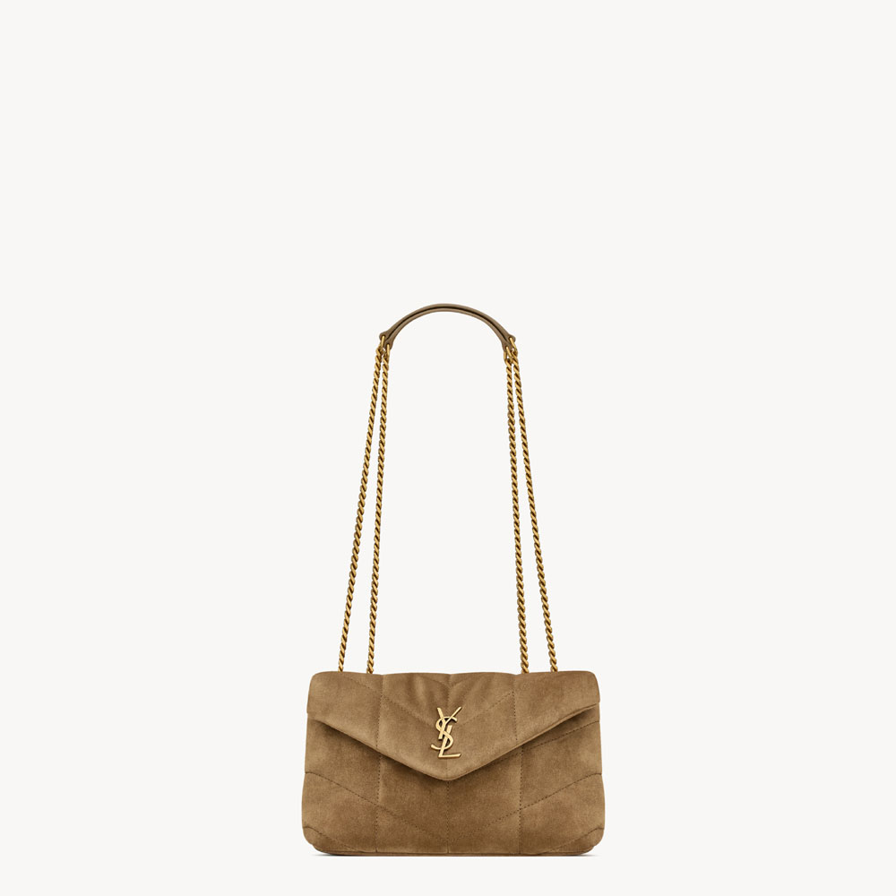 YSL Toy Puffer In Suede In Brown 759337 1U807 3194: Image 1