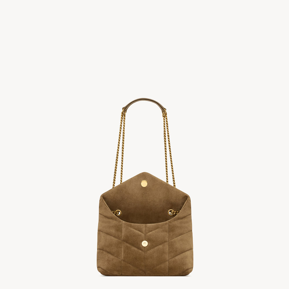 YSL Toy Puffer In Suede In Brown 759337 1U807 3194: Image 4