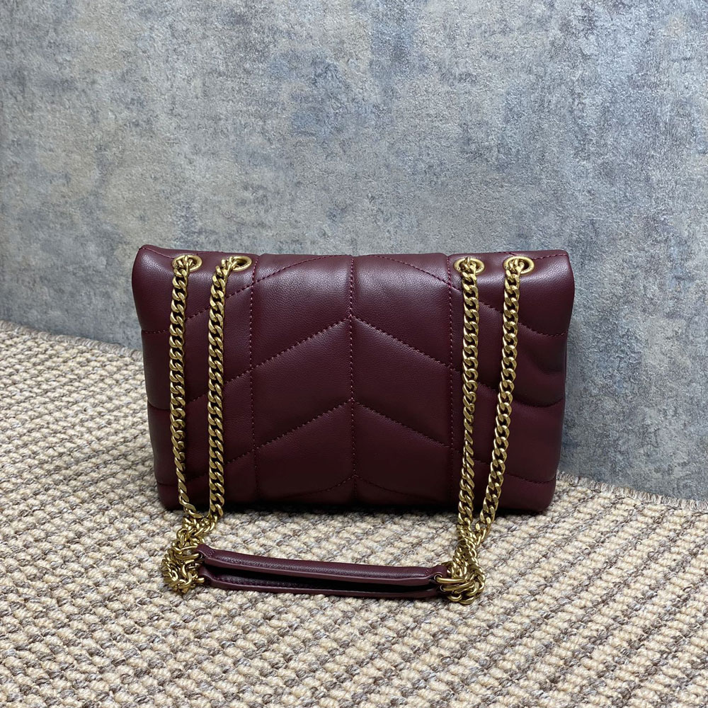 YSL Toy Puffer In Shiny Leather in Burgundy 759337 AAFFA 6593: Image 2