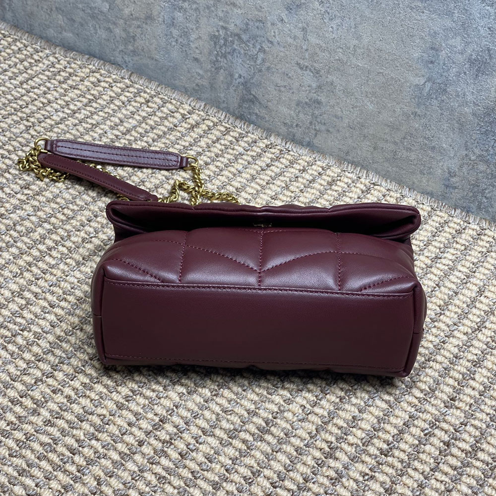 YSL Toy Puffer In Shiny Leather in Burgundy 759337 AAFFA 6593: Image 3