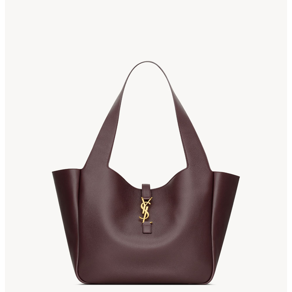 YSL Le 5 A 7 Bea In Grained Leather in Burgundy 763435 AAAUQ 6988: Image 1