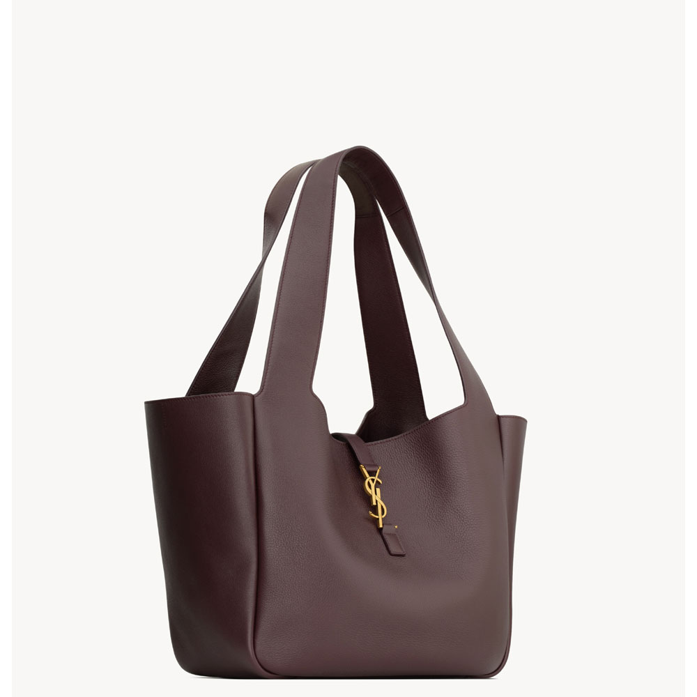 YSL Le 5 A 7 Bea In Grained Leather in Burgundy 763435 AAAUQ 6988: Image 2