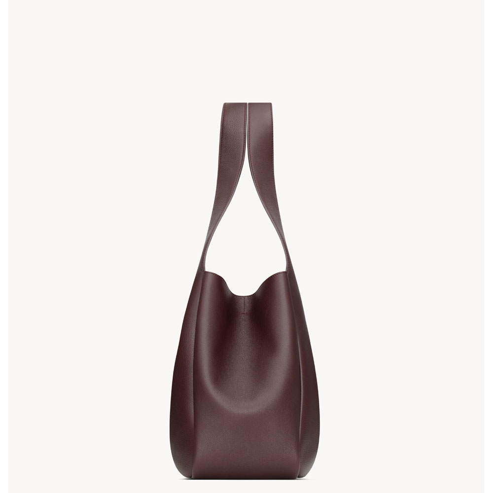 YSL Le 5 A 7 Bea In Grained Leather in Burgundy 763435 AAAUQ 6988: Image 3