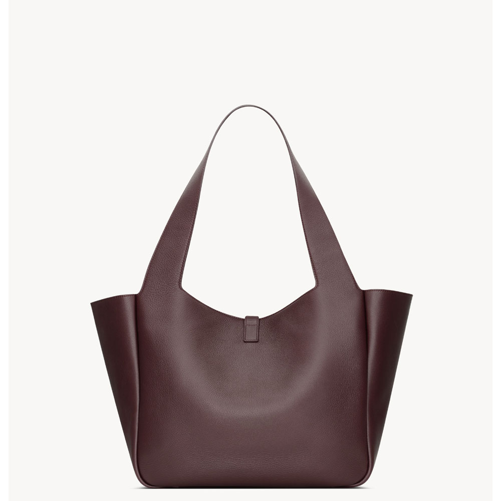 YSL Le 5 A 7 Bea In Grained Leather in Burgundy 763435 AAAUQ 6988: Image 4