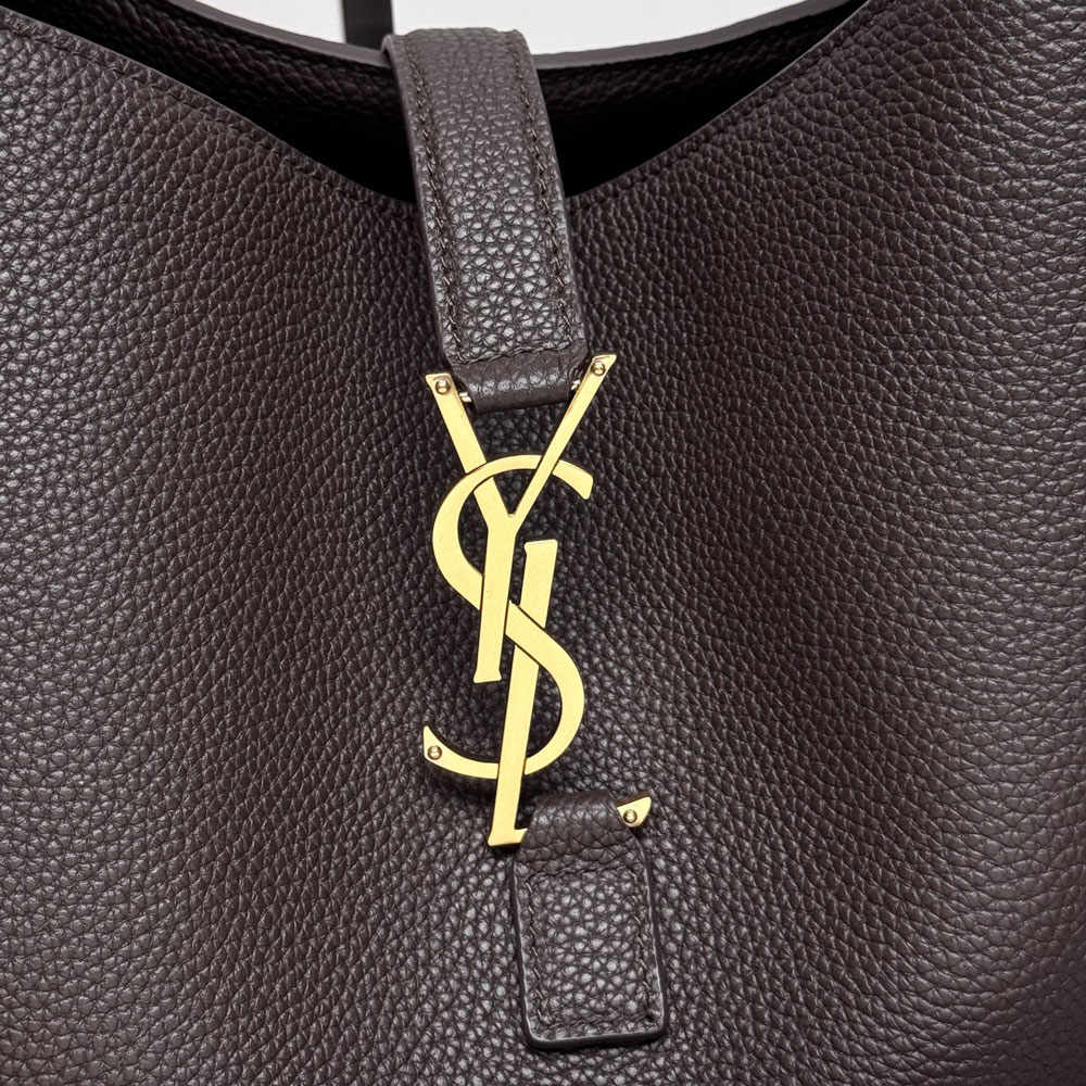 YSL Le 5 A 7 Bea In Grained Leather in Coffee 763435 AADUU 2837: Image 3