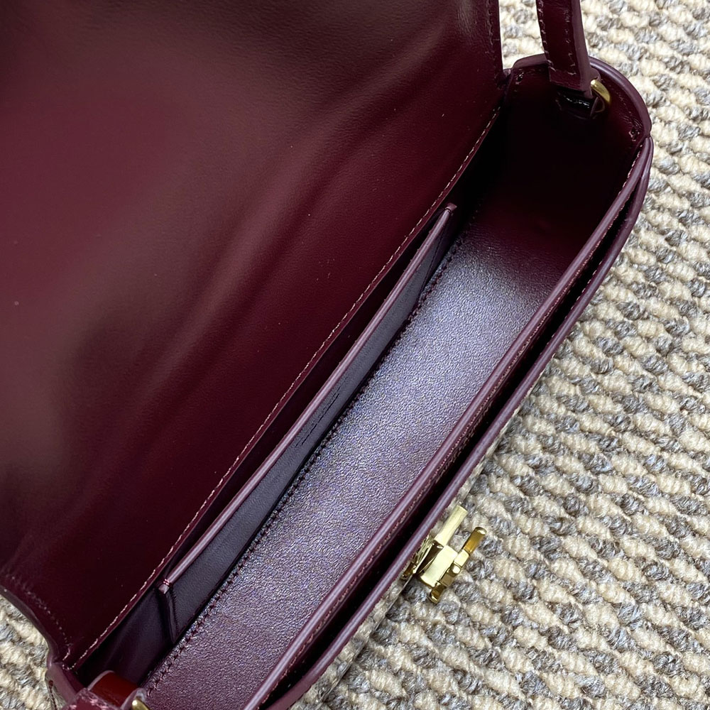 YSL Mini Voltaire In Patent Leather in Burgundy 779642 AAEX2 6290: Image 4