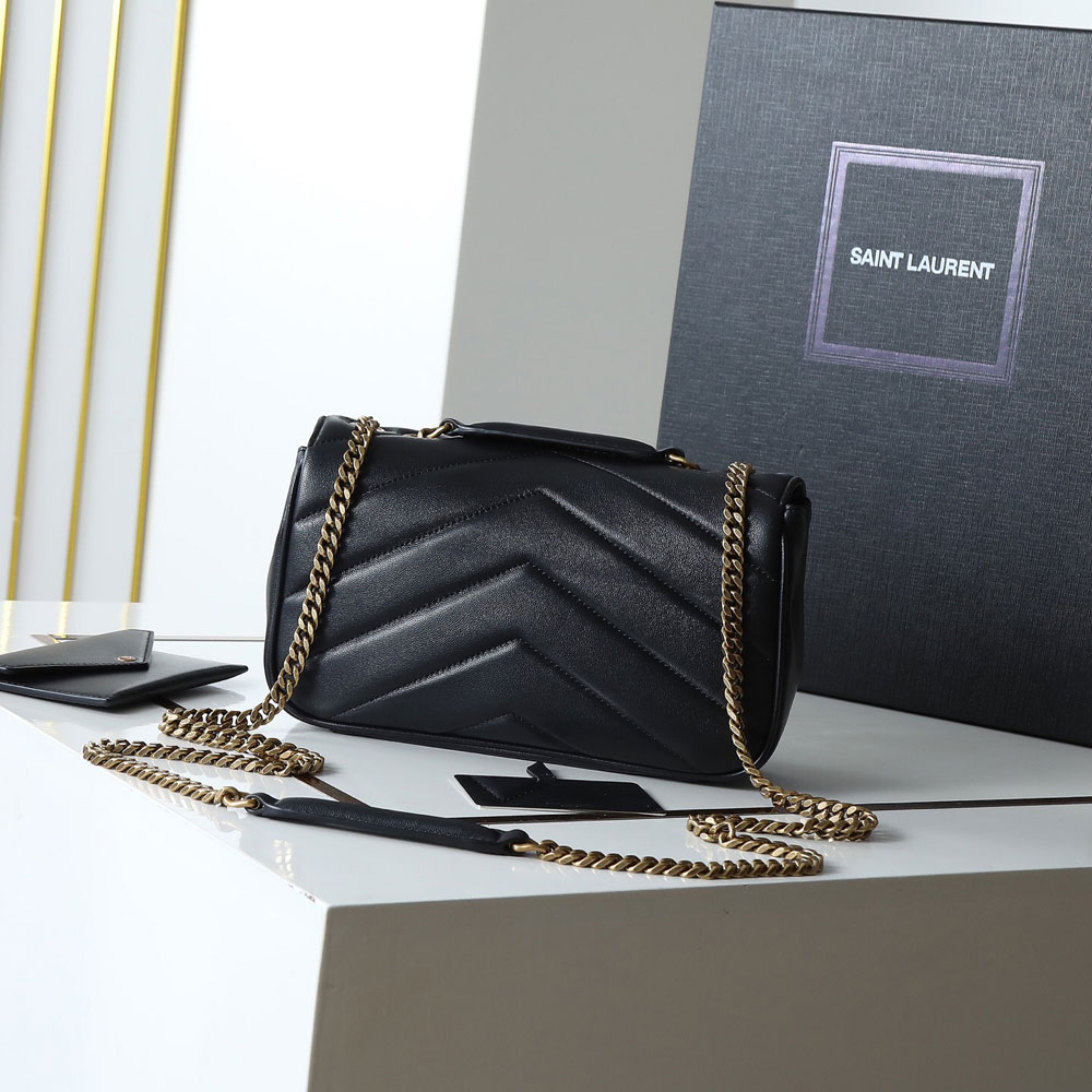 YSL Loulou Small In Matelasse Lambskin in Black 801437 AAE4Y 1000: Image 2